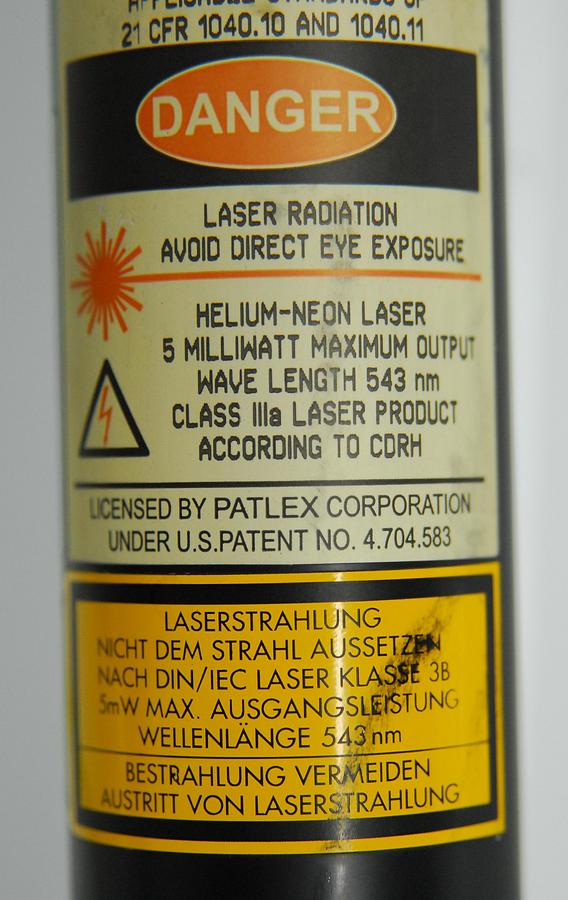 Used Lasos LGK 7786 P He-Ne 543nm Laser Tube Head (Green) w/ LGN 7460 A Power Supply