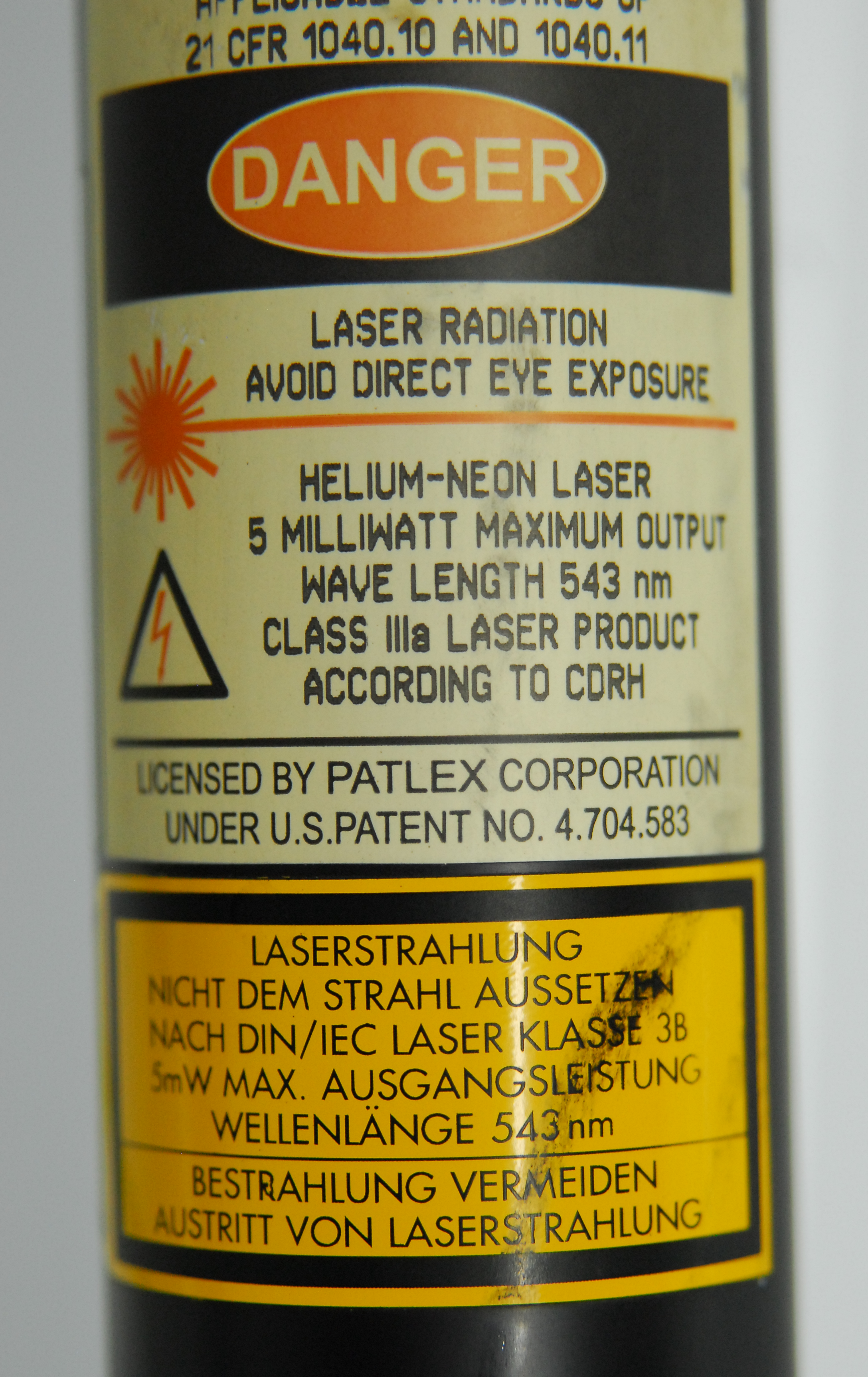Used Lasos LGK 7786 P He-Ne 543nm Laser Tube Head (Green) w/ LGN 7460 A Power Supply