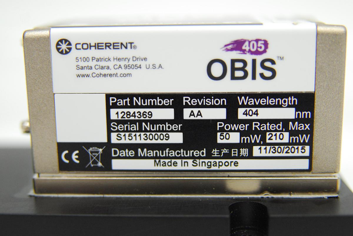 Used Coherent 1284369 OBIS 405nm 50mW LX Laser Module