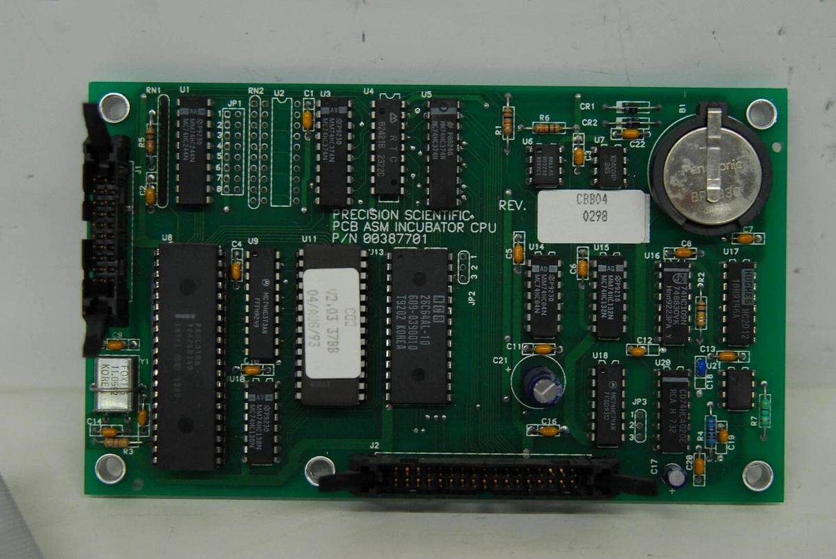 Used Precision Scientific PCB ASM Incubator CPU P/N: 00387701