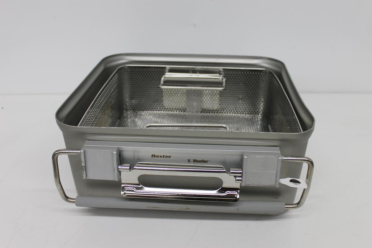 Used V Mueller Genesis 3M Drill Sterilization Box 12"x10"x5" / Filter Holders, Basket