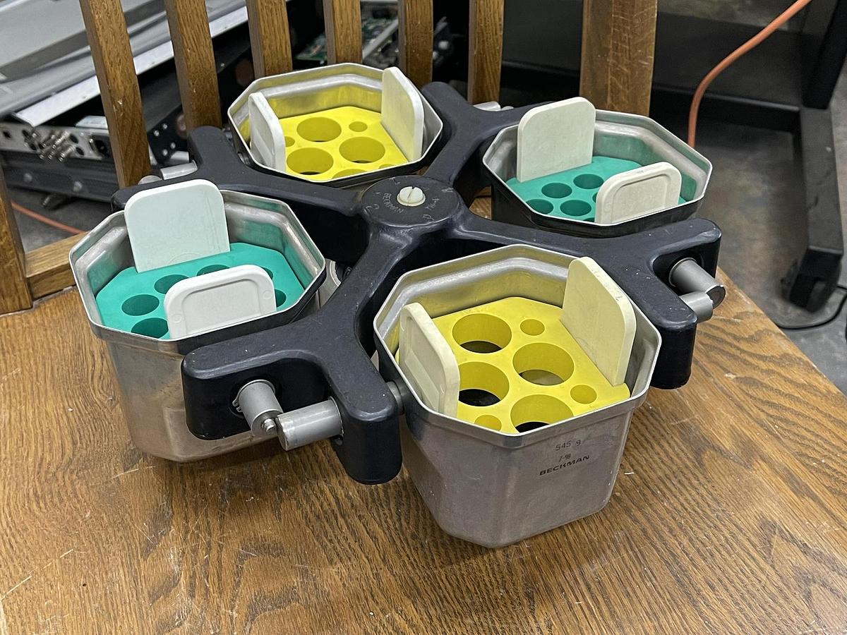 Used Beckman Th-4 Centrifuge Rotor w/ 4 Buckets and Inserts