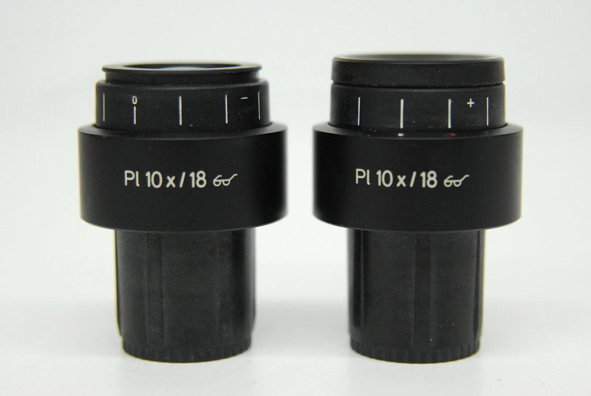 Used Zeiss 444132 Pl 10x/18 30mm Microscope Eyepieces - Set of 2