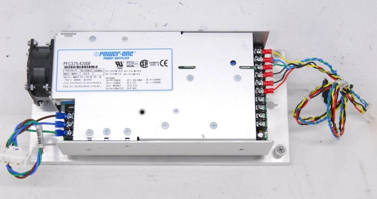Used Power-One PFC375-4200F Power Supply 85-250VAC 50/60Hz 6.0A 5/12/24V