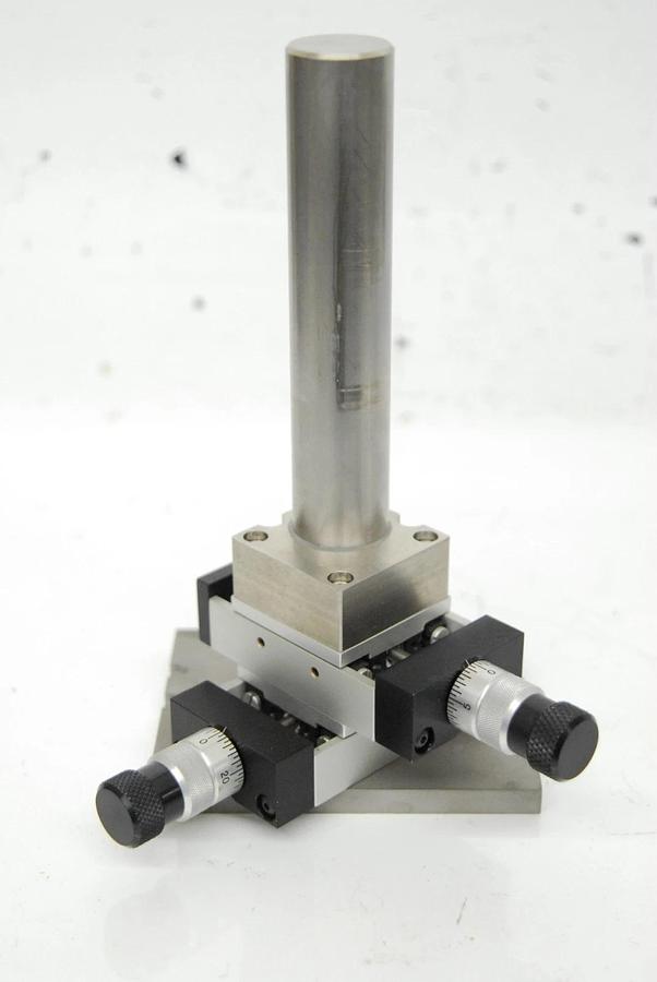 Used ALM LA2-3-1 /K Precision Cross Roller X-Y Linear Stage W/ 31mm Pole Mount