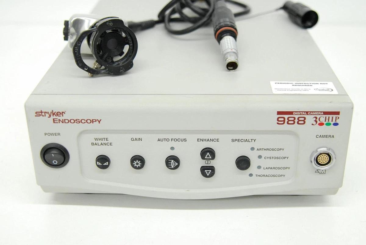 Used Stryker Endoscopy 988 3CHIP Camera System W/ 988-210-122 Camera, Coupler