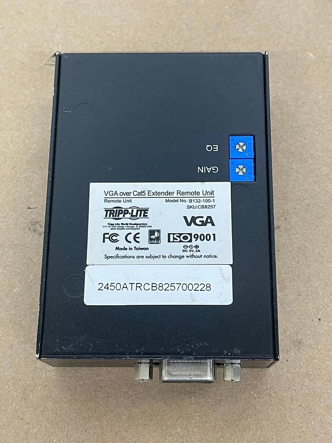Used Tripp Lite VGA Over Cat5/Cat6 Extender Receiver B132-100-1 37332160126