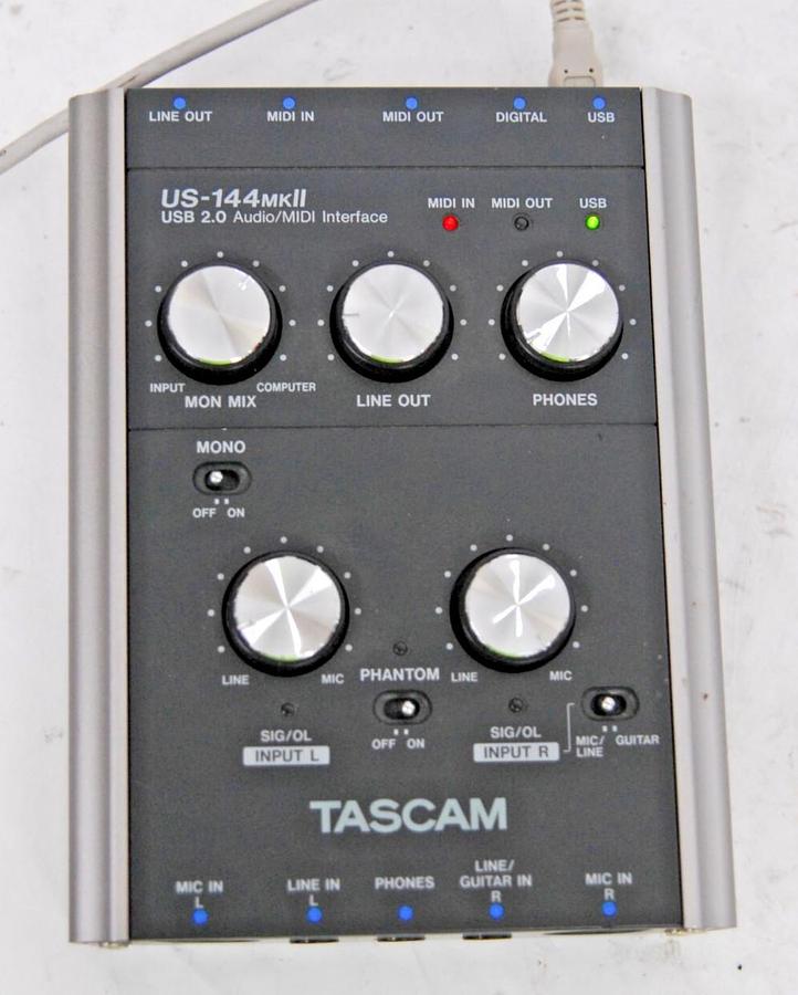 Used Tascam US144MKII USB 2.0 Audio MIDI Interface Bus-powered - TESTED 43774024858