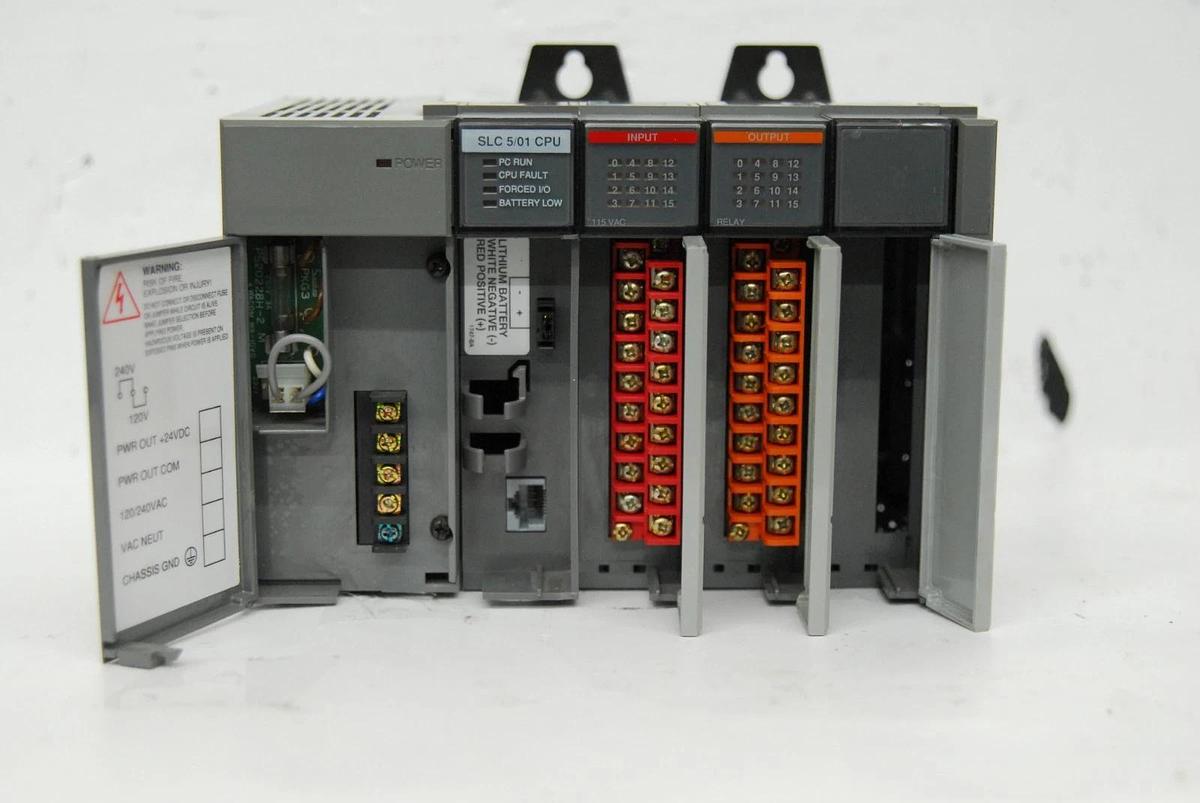 Used AB SLC 500 1746-A4 4-Slot Rack, 1747-L511 CPU, 1746-IA16, 1746-OW16, 1746-P1