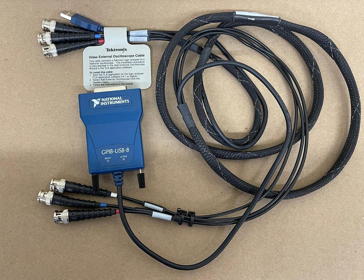 Used TEKTRONIX 012-1614-01 iView Oscilloscope Cable W/ GPIB-USB-B Interface Adapter