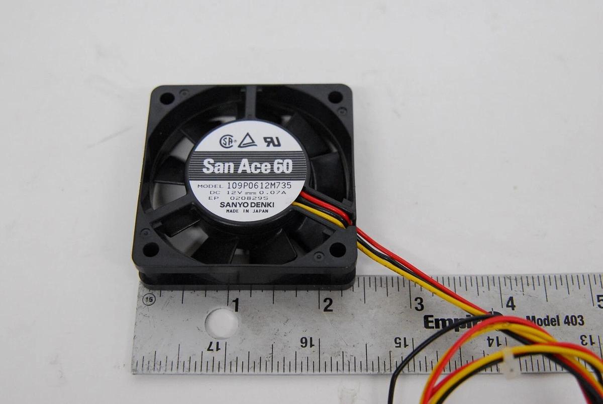 Used Sanyo Denki 109P0612M735 San Ace 60 Cooling Fan 60mm/12V/3-Pin