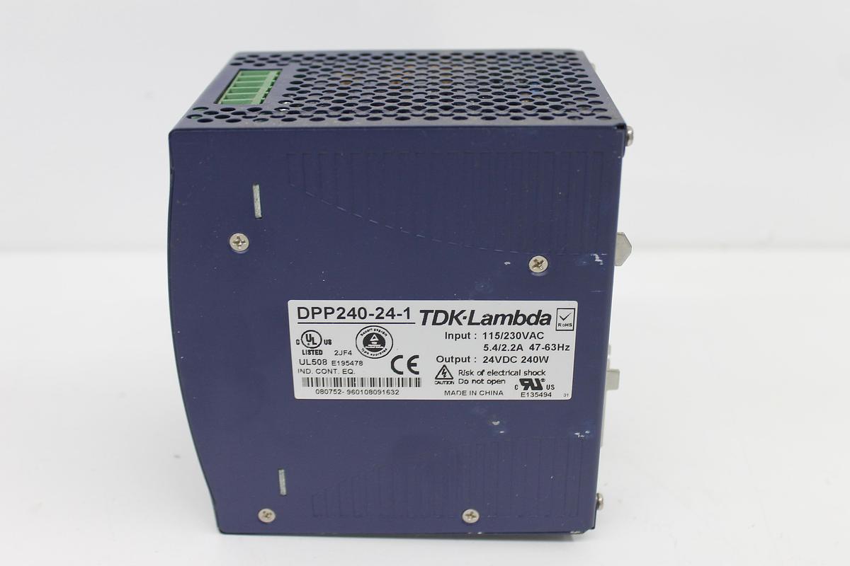 Used TDK-Lambda DPP240-24-1 DIN Rail Power Supply 24VDC 10A 240W AC-DC