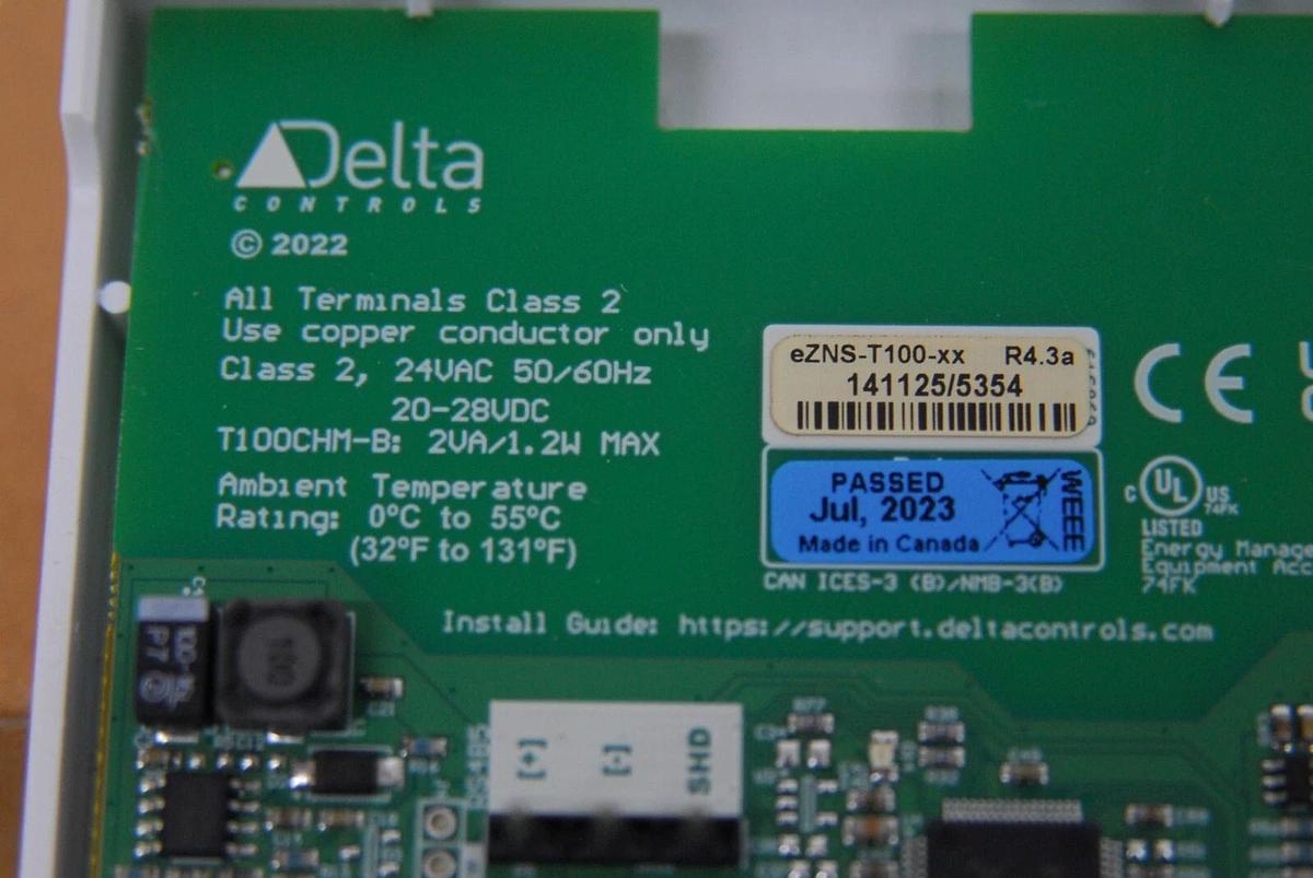 Used Delta iNTREO eZNS-T100-B-SM-047-WWG-CCI enteliZone Network Sensor