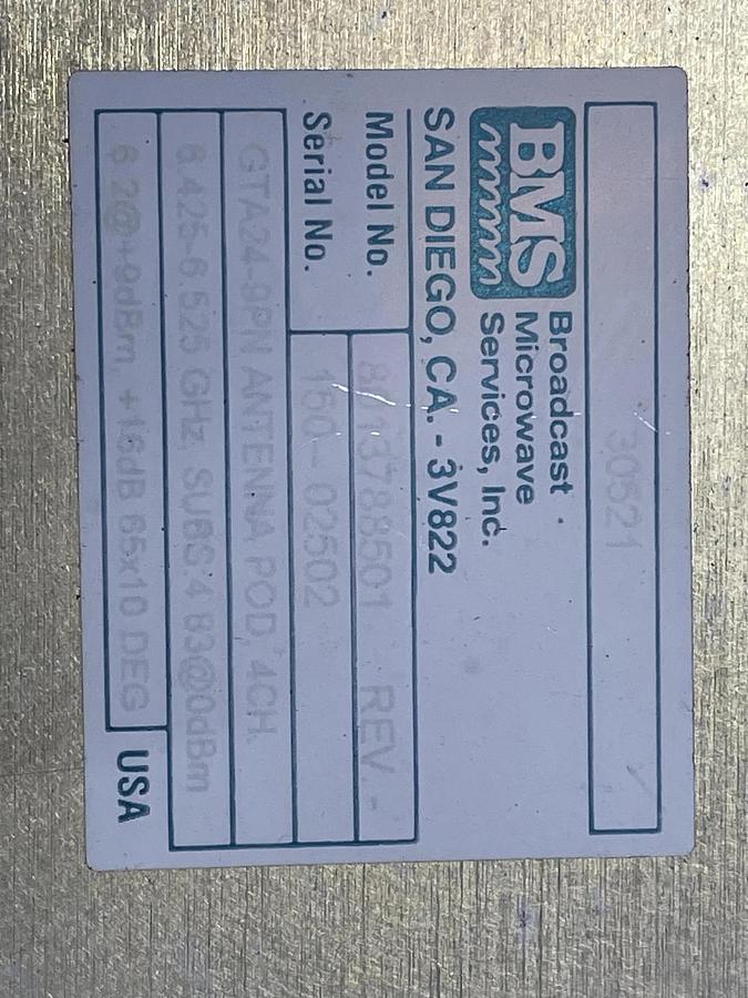 Used BMS GTA24-9PN 8013788501 Antenna Pod