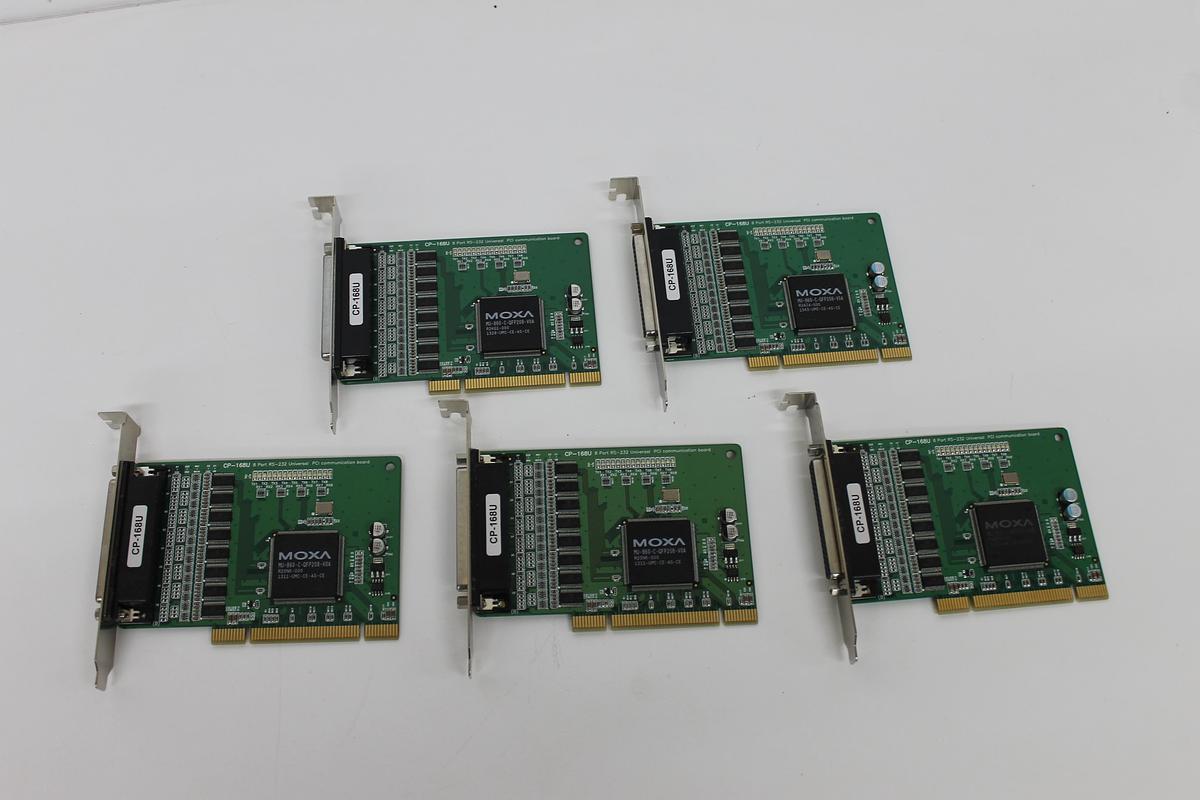 Used Moxa CP-168U Multiport Serial Card 8 PCI RS232 LOT OF 5