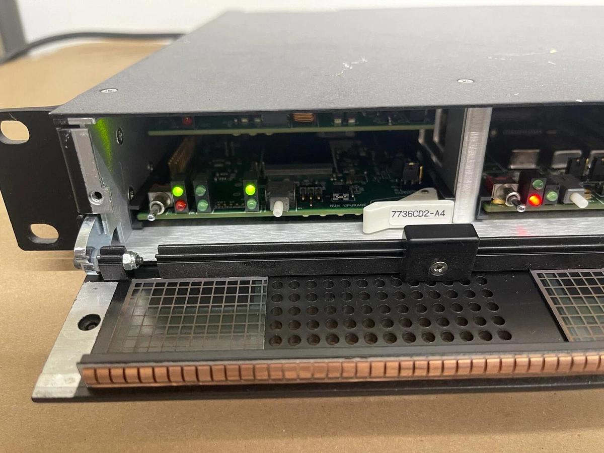 Used Evertz 7701 1RU Multiframe /W 7711UC-HD, 7760CCM-HD, 7736CD2-A4 Cards