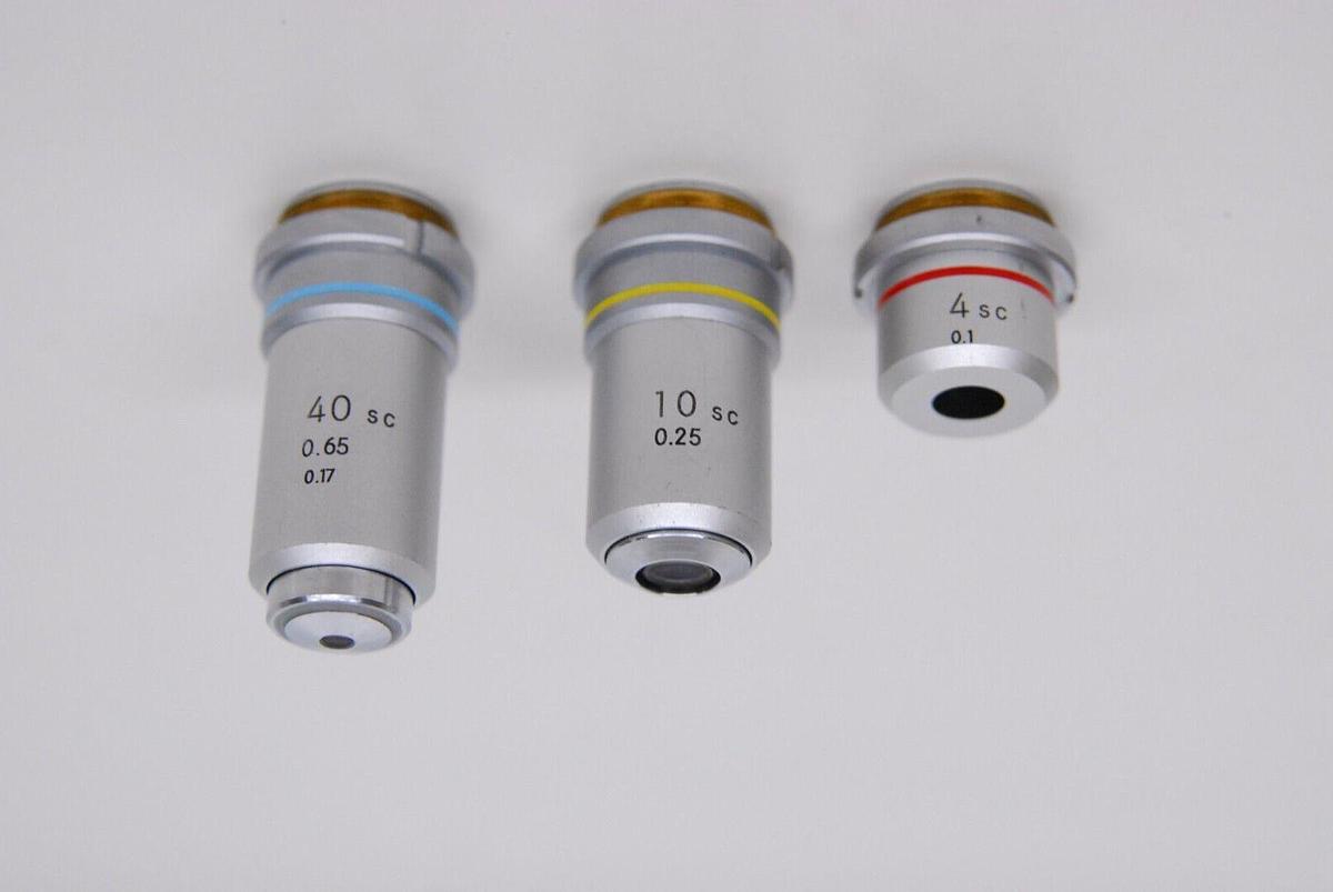 Used Nikon 4 SC, 10 SC, 40 SC Objectives