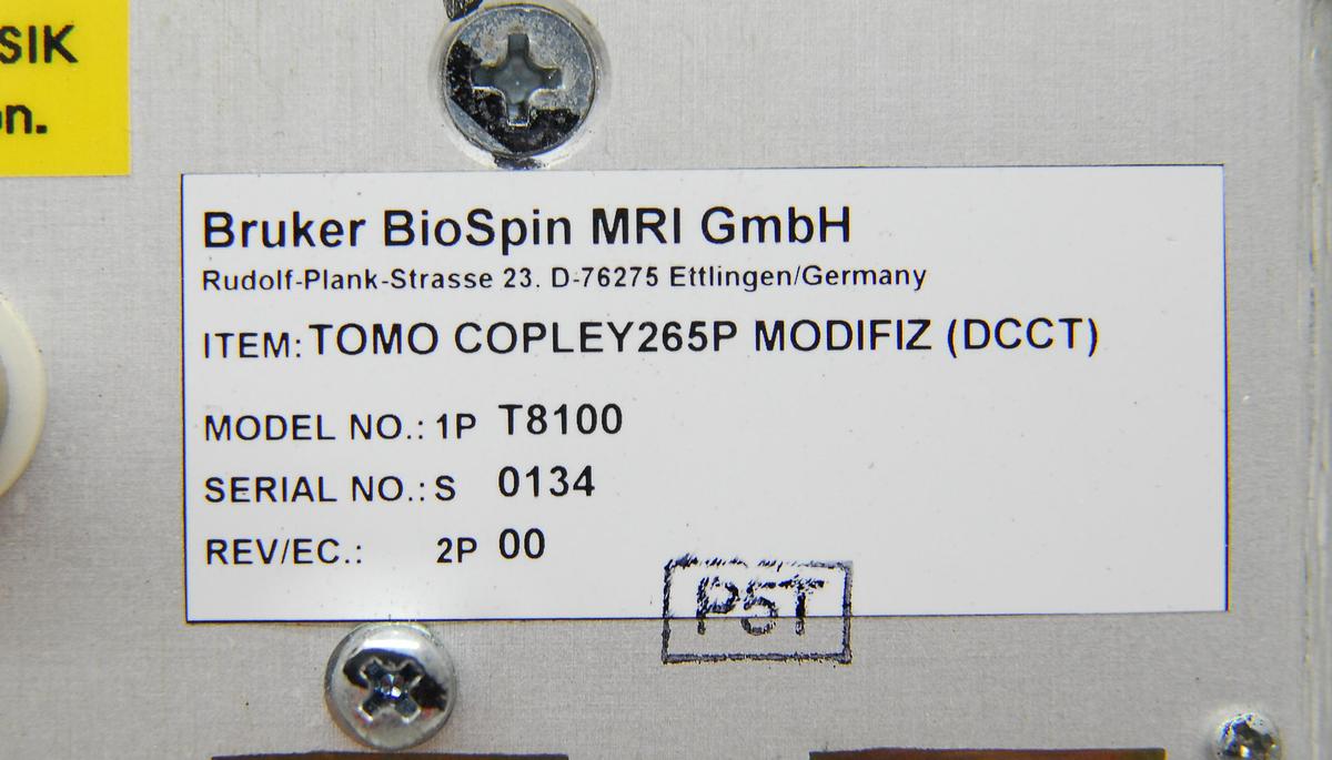 Used Bruker T8100 TOMO COPLEY265P MODIFIZ (DCCT) Gradient Amplifier - BioSpin MRI