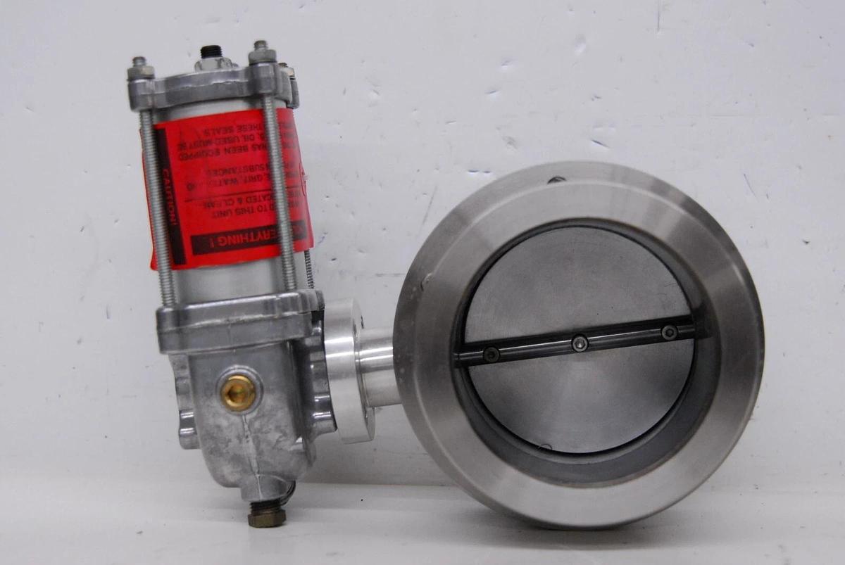 Used Key QBV-40-P-AL Pneumatic Butterfly Valve W/ Rota-CYL ADL2.0X100-1-0 Actuator