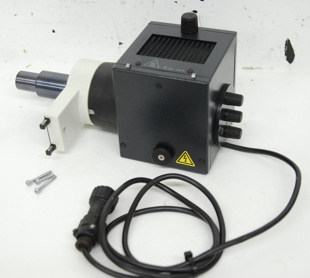 Used Leica 307-072.058 Hg 50W LH-106z Lamp Housing W/ DM IL Fluorescence Port Mount