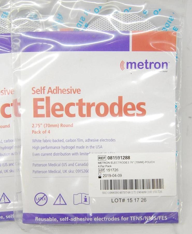 Used Metron 566582 70mm 2.75" Self Adhesive Cloth Electrodes - Lot of 10