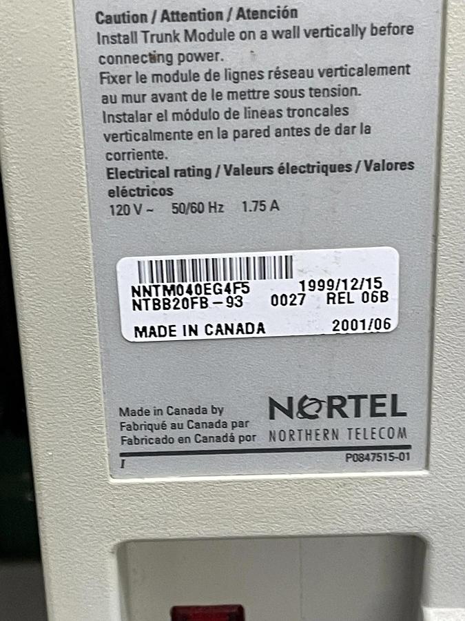 Used Nortel M12X0 Trunk Module (NTBB20FB-93)