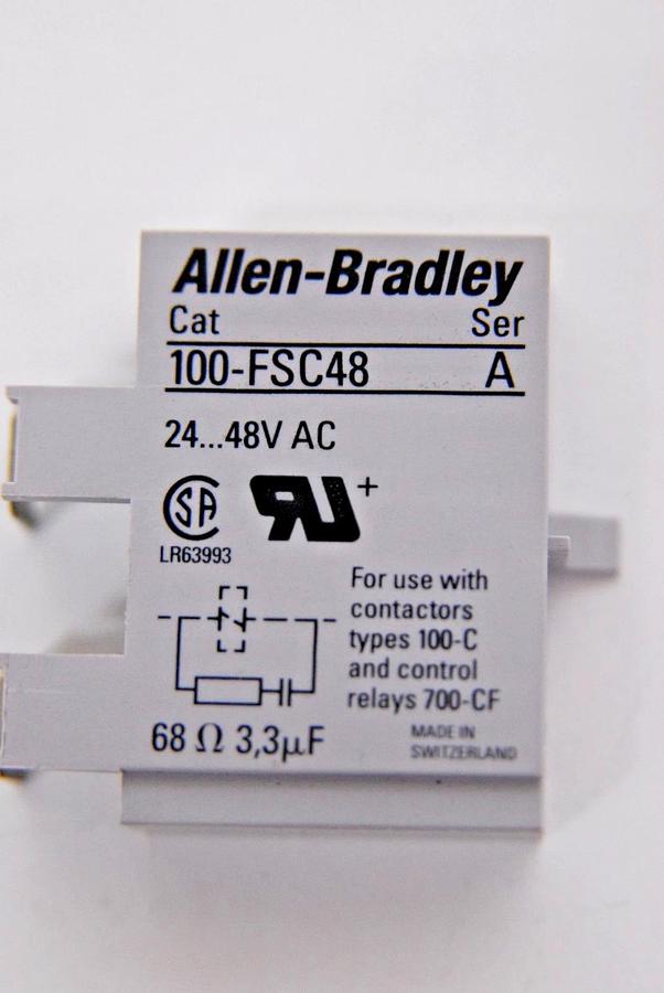 Used Allen-Bradley 100-FSC48 A Resistor Capacitor Surge Suppressor 24-48V AC