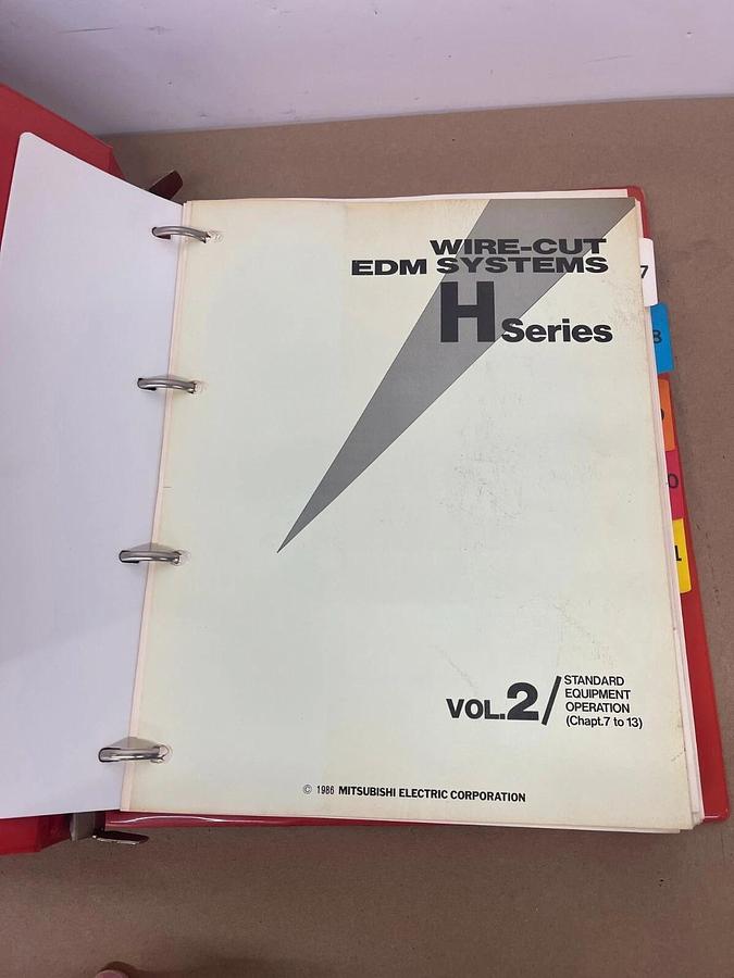 Used Mitsubishi Wire-Cut EDM Systems H Series Manuals Volumes 1-4