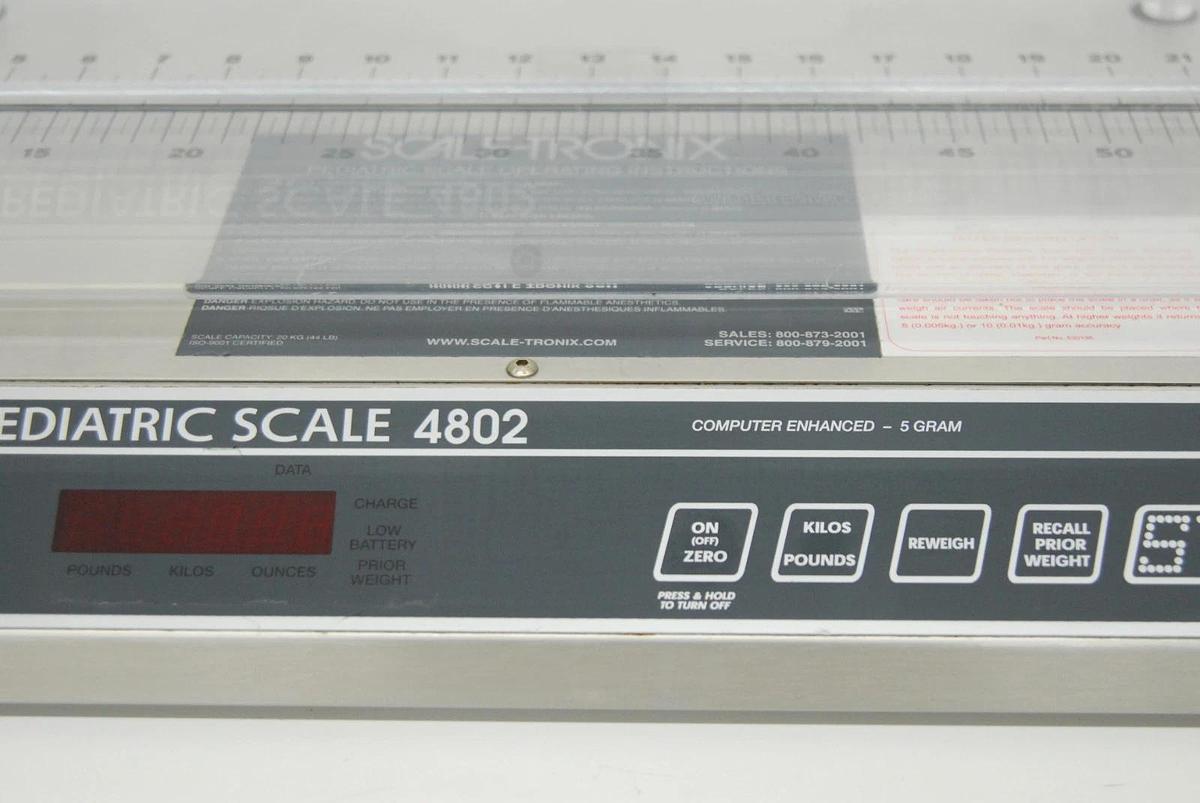 Used Scale-Tronix 4800 4802 Pediatric Scale W/ Acrylic Cradle