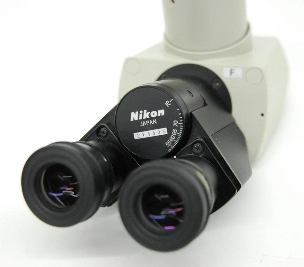 Used Nikon F Trinocular Microscope Head W/ CFW10x Eyepieces -  Labo/Opti/Alpha