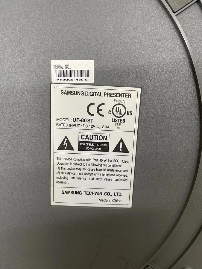 Used SAMSUNG UF-80ST Digital Presenter W/ Power Adapter and DC Power Output Cable