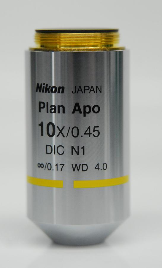 Used Nikon Plan Apo 10x/0.45 DIC N1 ∞/0.17 WD 4.0 Microscope Objective