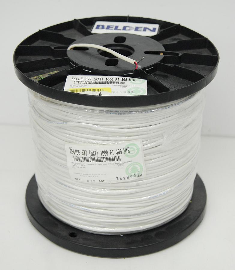 Used Belden 6541UE 877 (NAT) 1000 FT 305 MTR, 22 AWG, 2-pair Unshielded Cable