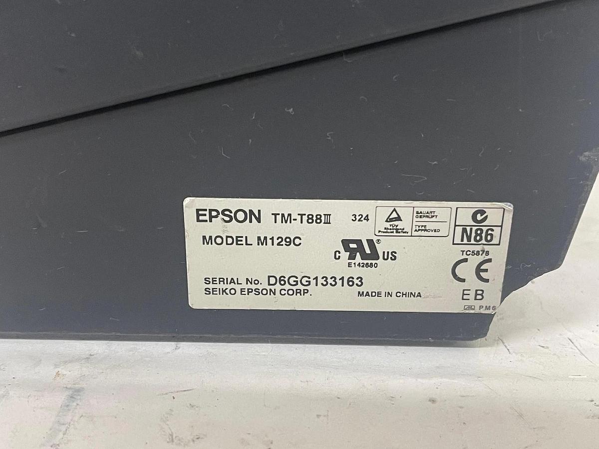Used Epson TM-T88iii (M129C) POS Receipt Printer W/ USB interface & Powers Adapter