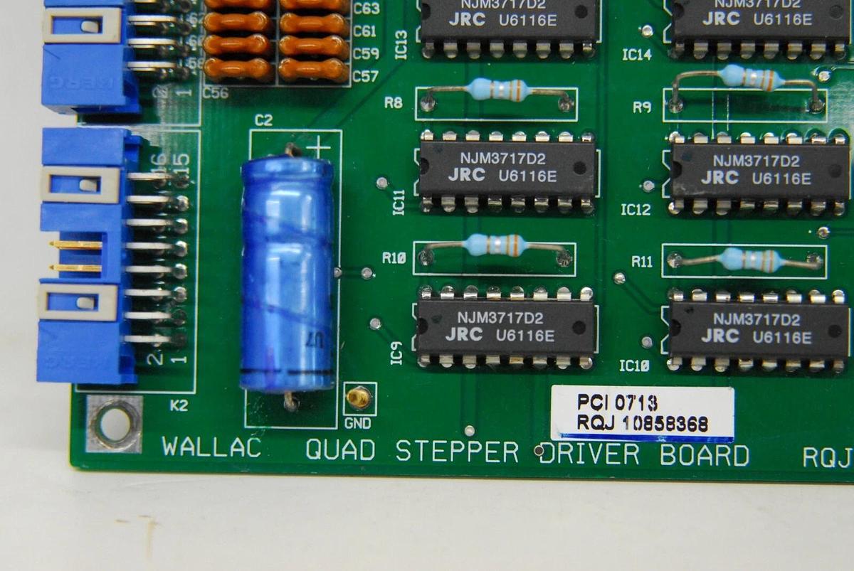 Used Wallac 1055 8186 B RQJ Quad Stepper Board