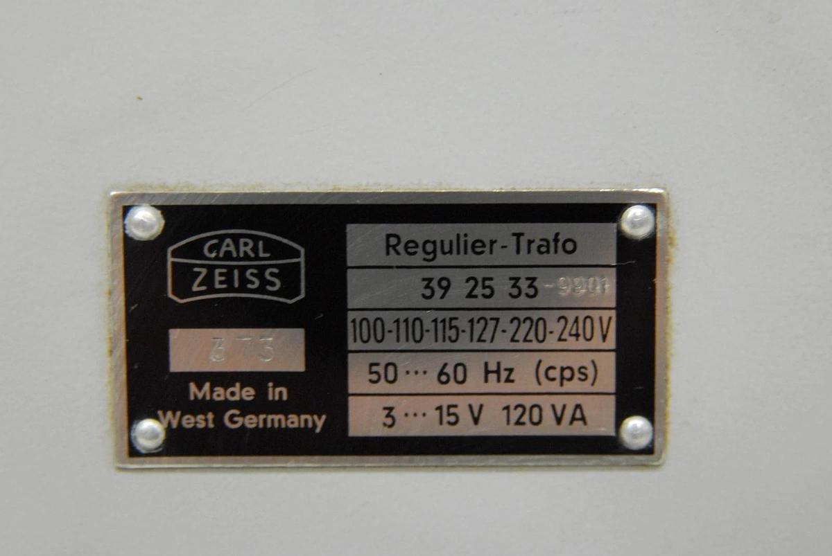 Used Zeiss 39 25 33 Microscope Power Supply  W/ 46 72 59, 46 80 19 Lamp Housing