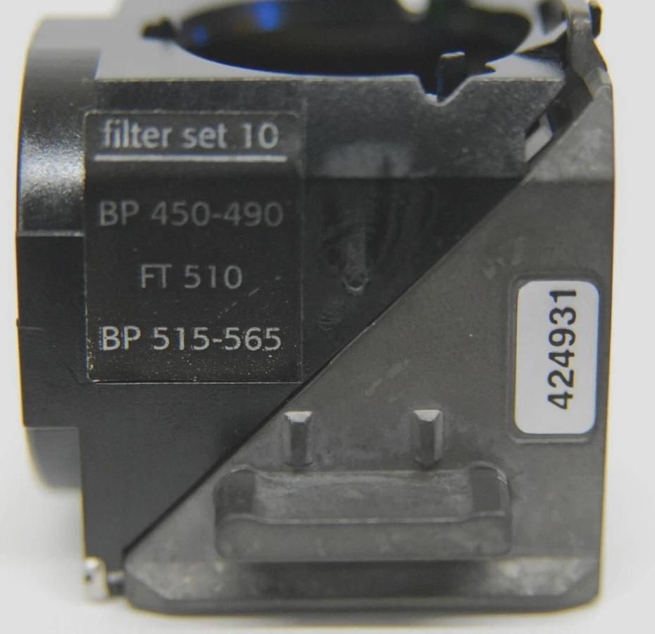 Used Zeiss 424931 Filter Cube Set 10 (BP 450-490, FT 510, LP 515-565) - Axiovert 200M