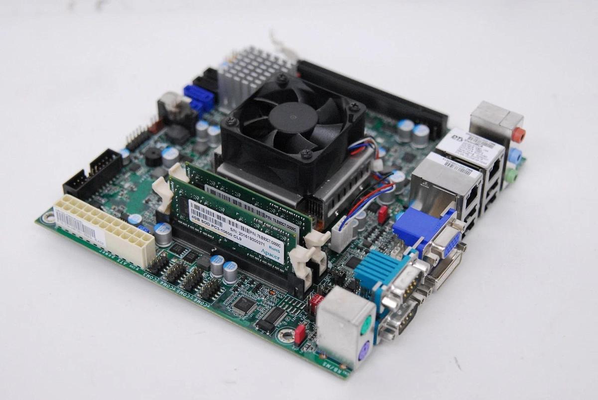 Used DFI HR100-CRM 774-HR1001-552G Mini-ITX Motherboard (8gb RAM, SR02T i7 CPU)