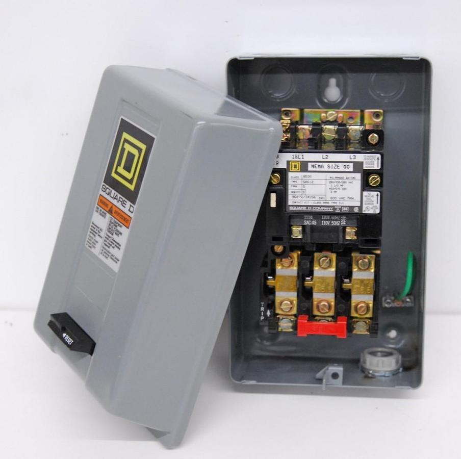 Used Square D Company 8536-SAG12 NEMA Size 00 Non-Reversing Magnetic Motor Starter