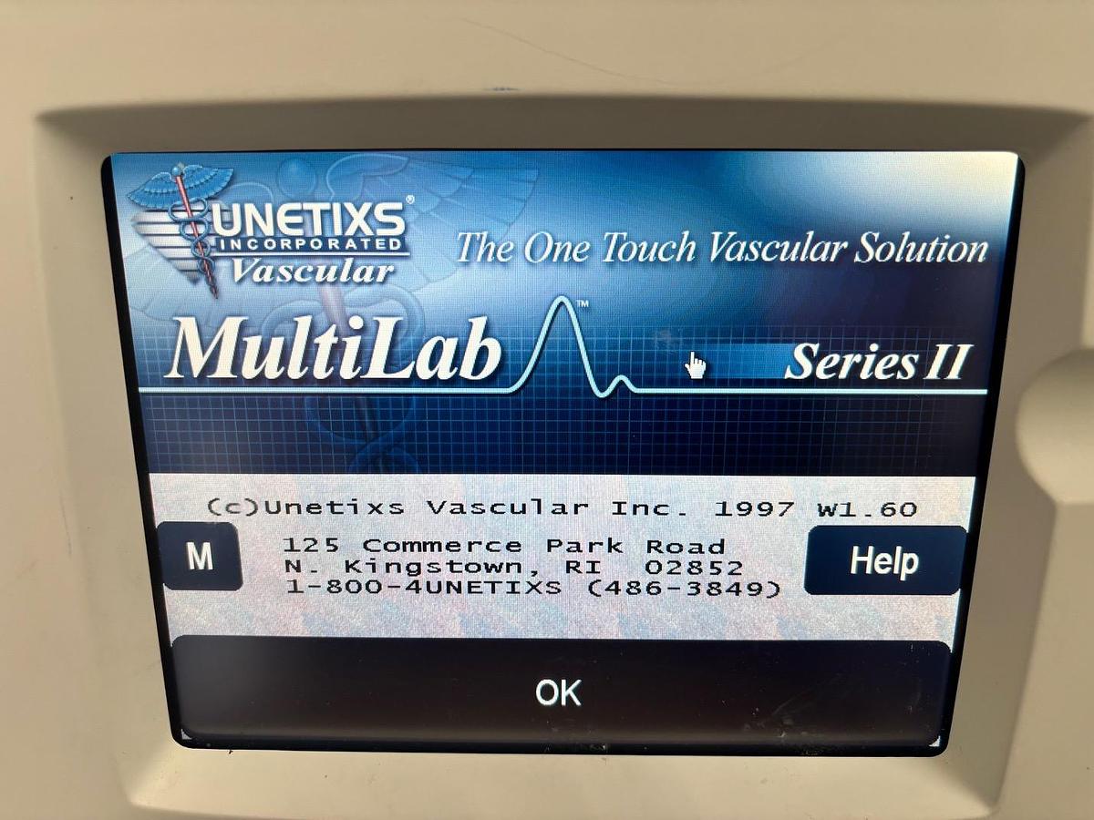 Used Unetixs Vascular Multilab Series 2-CP Peripheral Vascular Diagnostic System 11996-0000-01