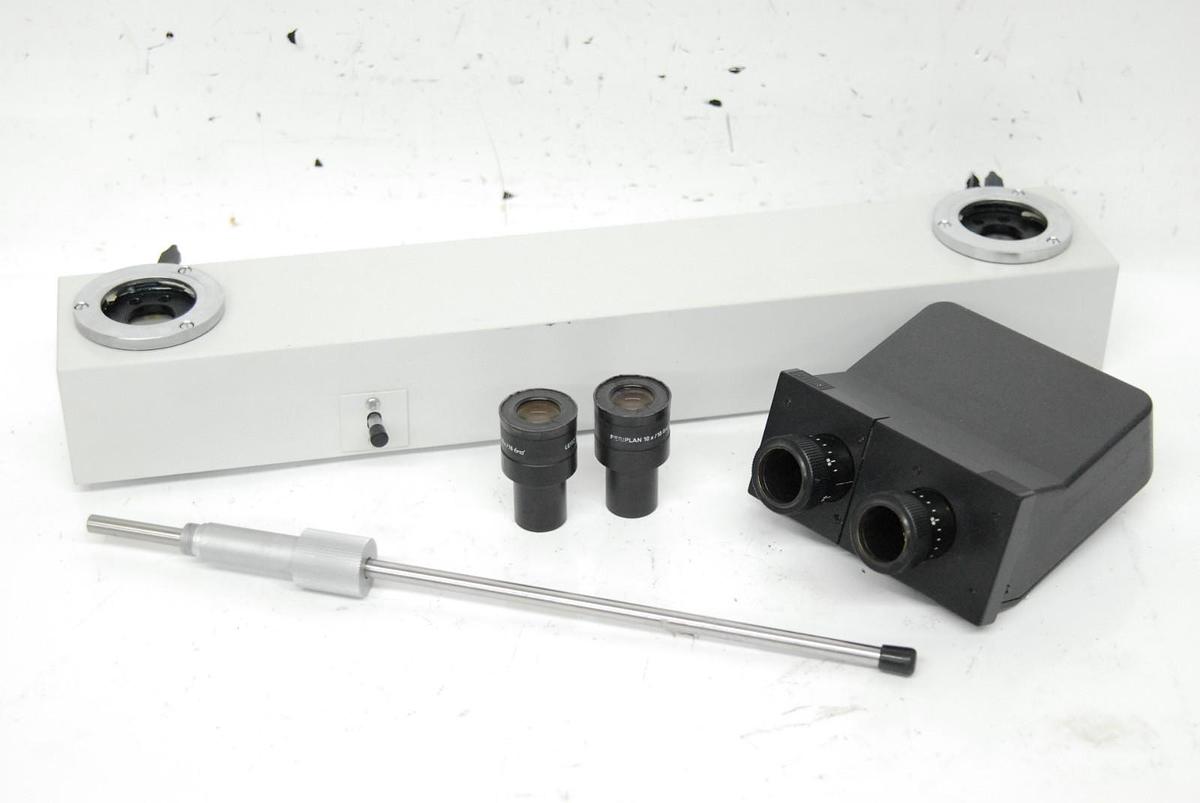 Used Leitz 513578 Dual Observation Asymmetric Discussion Tube W/ Head, 2x Eyepieces
