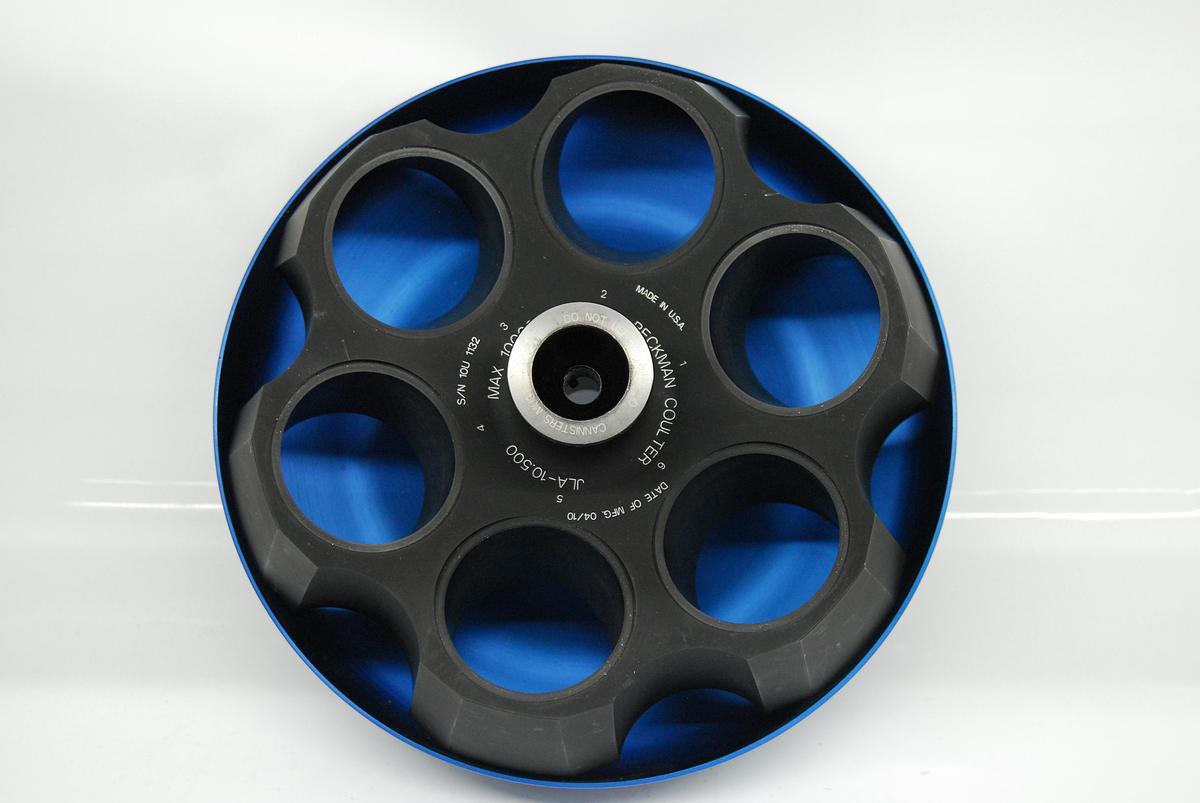 Used Beckman Coulter JLA-10.500 J-Lite Centrifuge Rotor w/ 6 Carbon Fiber Canisters