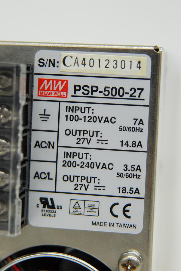 Used Mean Well PSP-500-27 500W 27V 14.8A Power Supply
