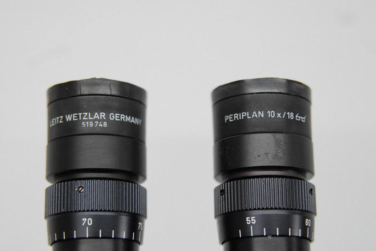 Used Leitz 513578 Dual Observation Asymmetric Discussion Tube W/ Head, 2x Eyepieces