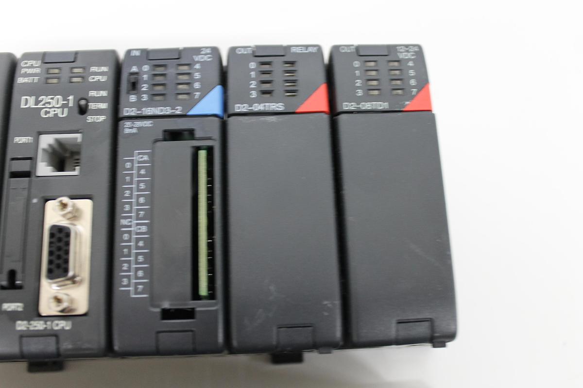 Used Direct Logic 205 w/ DL250-1 CPU + D2-16ND3, D2-04TRS, D2-08TD1 Modules LOT OF 2
