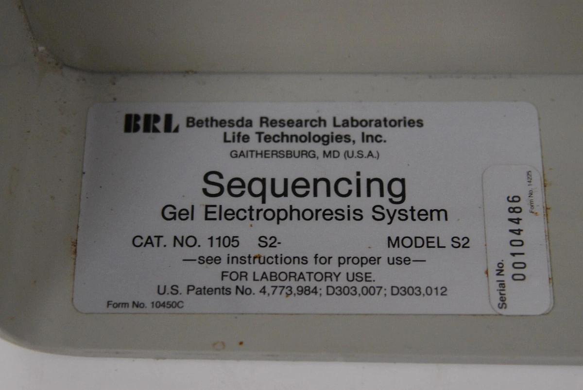 Used BRL Life Technologies Model S2 Sequencing Gel Electrophoresis Apparatus - 1105