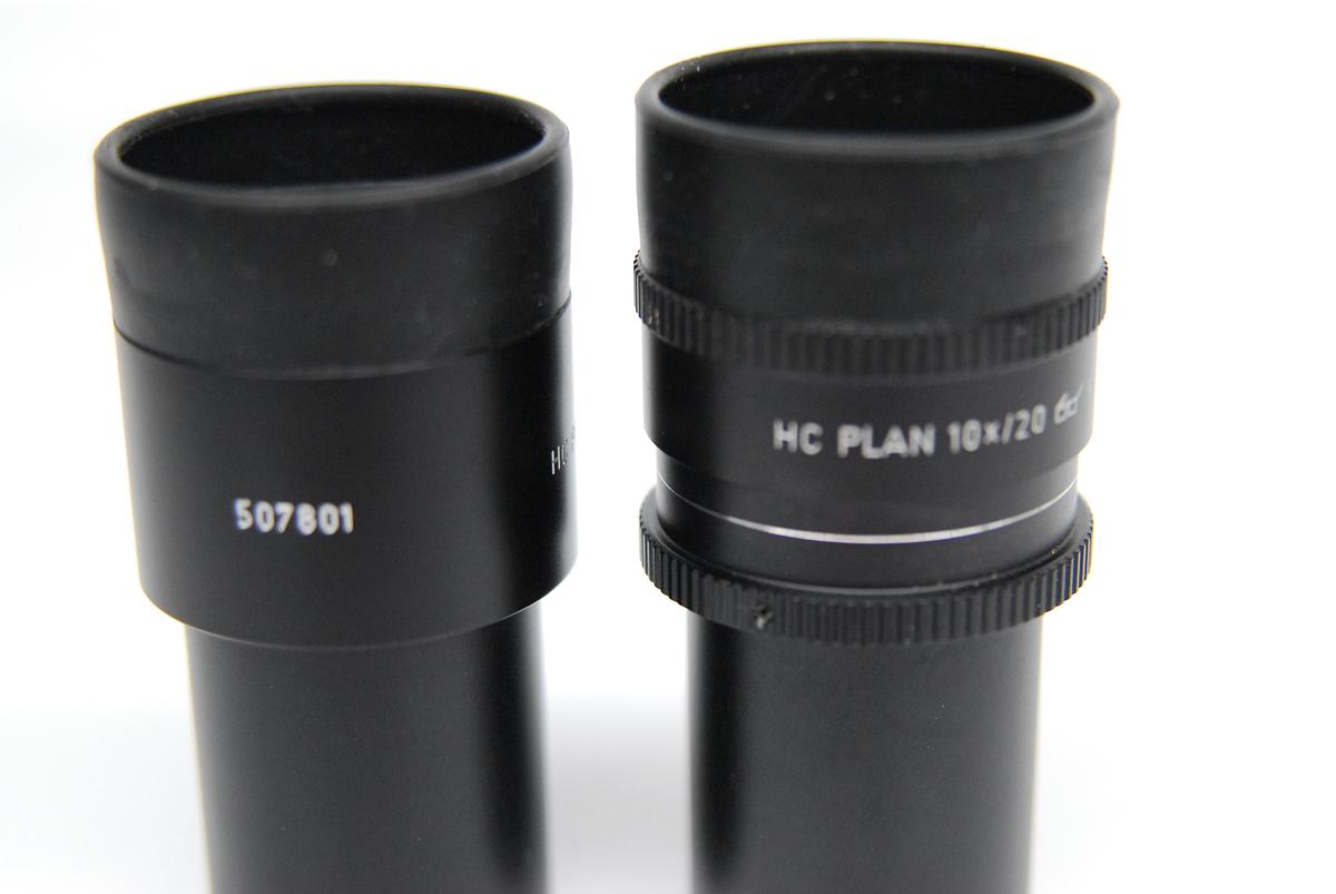 Used Leica HC PLAN 10x/20 507801 507802 Microscope Eyepiece Set