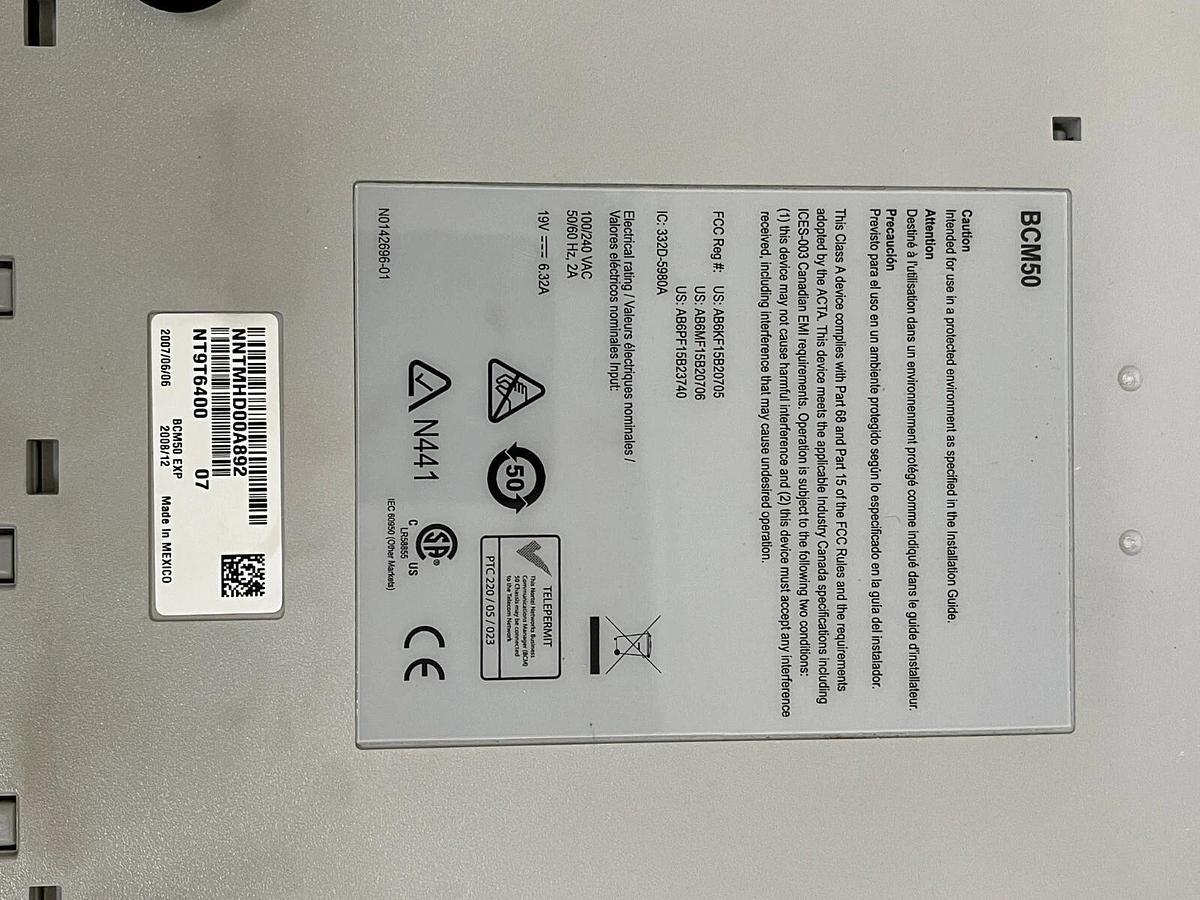 Used Avaya Nortel BCM50 NT9T6400, with Digital Trunk Interface card