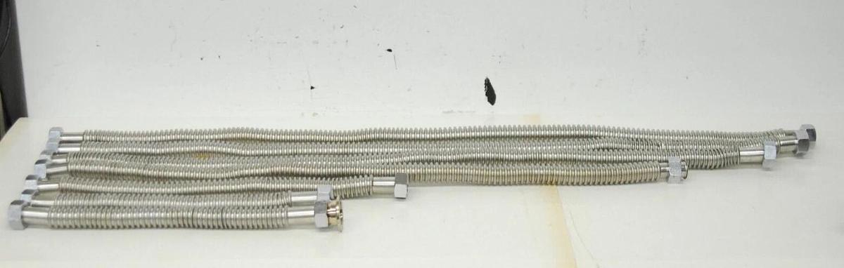 Used Metal Corrugated Flexible Vacuum Hose - Lot of 6