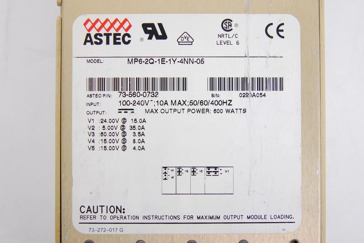 Used Astec MP6-2Q-1E-1Y-4NN-05 73-560-0732 5 Output Power Supply (Thermo TSQ Quantum)